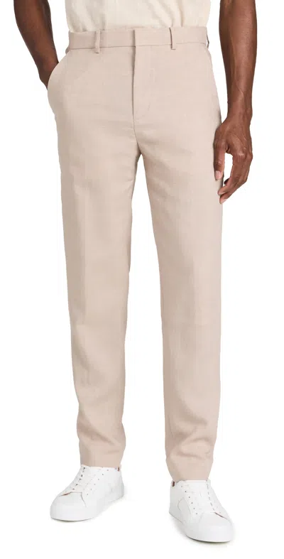Club Monaco Tech Linen Suit Trousers Lt. Khaki Mix/khaki In Lt.khaki Mix/khaki