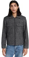 Club Monaco Textured Wool Short Jacket Black White In Black White