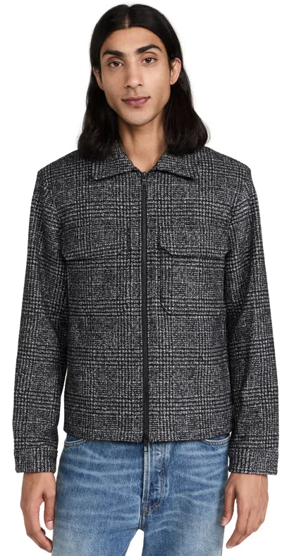 Club Monaco Textured Wool Short Jacket Black White