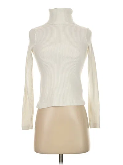Pre-owned Club Monaco Turtleneck Sweater In White