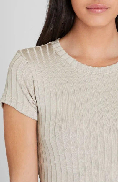 Club Monaco Wide Rib T-shirt In Light Beige/ Beige Clair