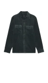 Club Monaco Wide Wale Corduroy Shirt In 云杉绿