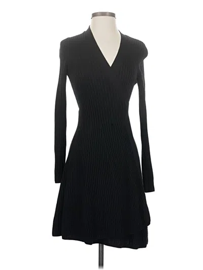 Pre-owned Club Monaco Wool Cardigan Sweater In Black
