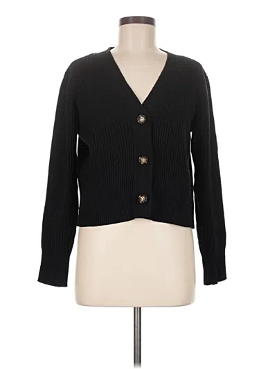 Pre-owned Club Monaco Wool Cardigan Sweater In Black