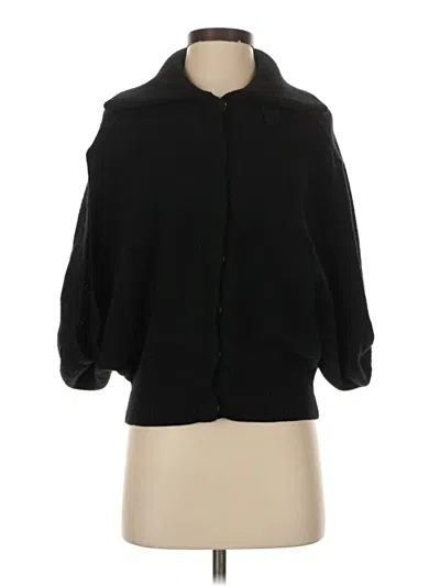 Pre-owned Club Monaco Wool Cardigan Sweater In Black