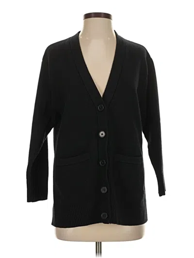 Pre-owned Club Monaco Wool Cardigan Sweater In Black