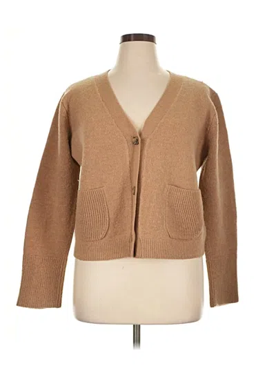 Pre-owned Club Monaco Wool Cardigan Sweater In Tan