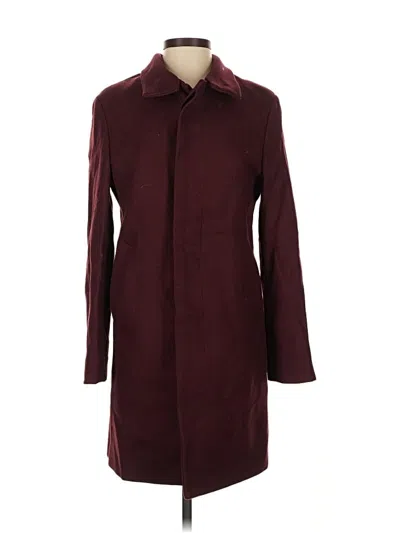 Pre-owned Club Monaco Wool Coat In Burgundy