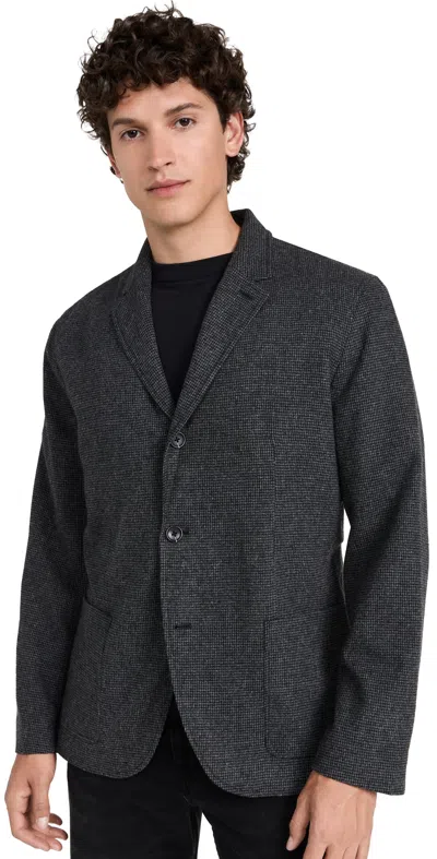 Club Monaco Wool Houndstooth Blazer Black Mix/black