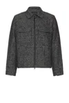 Club Monaco Textured Wool Short Jacket Black White In Black & White