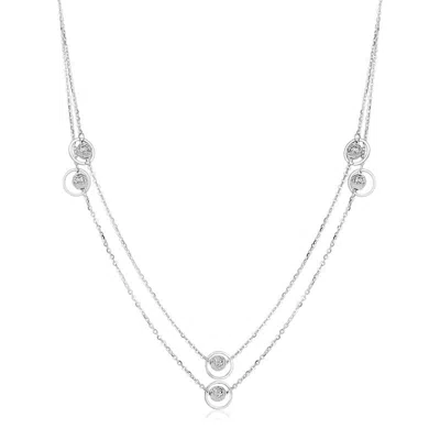 Club Rochelier 925 Sterling Silver Long Necklace In Metallic