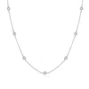 CLUB ROCHELIER 925 STERLING SILVER LONG NECKLACE WITH CUBIC ZIRCONIA