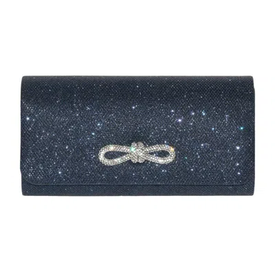 Club Rochelier Evening Bag With Glitter Bow In Black