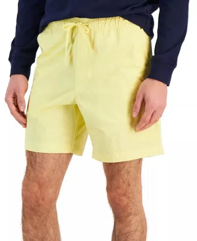 Club Room 100150371mn Shorts Mens Lemon Ice Cotton Regular-fit Drawstring Klss81 In Yellow