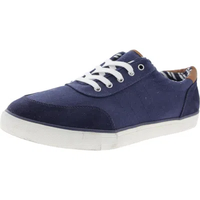 Club Room Cameron Mens Lace-up Flat Casual And Fashion Sneakers In Blue