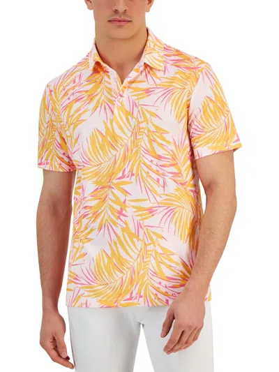 Club Room Canopy Mens Printed Polyester Polo In Multi