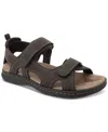 Club Room Douglas Men Brown Stitching Detail Adjustable Strap Sandal Zpo3807 In Brown