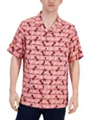 CLUB ROOM ELEVATED MENS COLLAR PRINTED BUTTON-DOWN SHIRT
