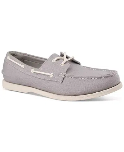 Club Room Elliot 100184110mn Gray Canvas Comfort Casual Boat Shoes Zpo3767 In Purple