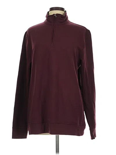 Pre-owned Club Room Fleece Jacket In Burgundy
