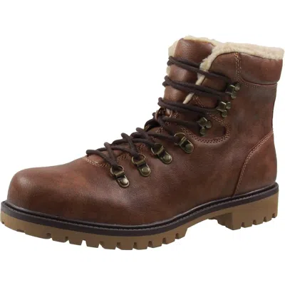 Club Room Kylerr Mens Lugged Sole Faux Leather Combat & Lace-up Boots In Multi