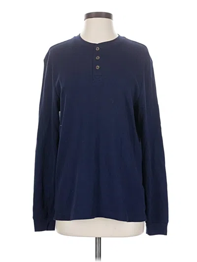 Pre-owned Club Room Long Sleeve Henley Shirt In Blue