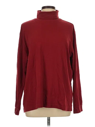 Pre-owned Club Room Long Sleeve Turtleneck In Burgundy