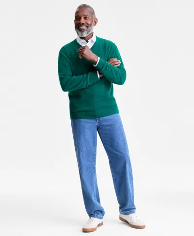 Club Room Men's 100% Cashmere V-neck Sweater, Macy's Exclusive In Green