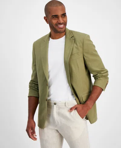 Club Room Men's 100% Linen Blazer, Created For Macy's In Olive Tint