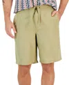 Club Room Men's 100% Linen Drawstring Shorts, Created For Macy's In Green