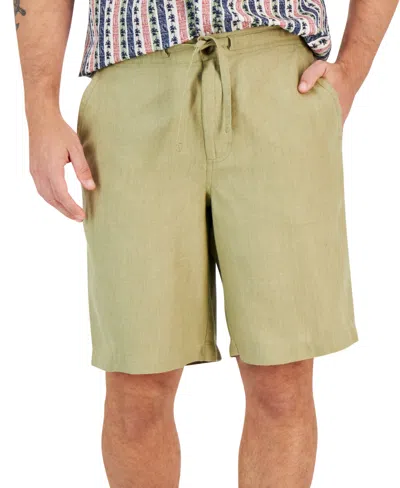 Club Room Men's 100% Linen Drawstring Shorts, Created For Macy's In Green