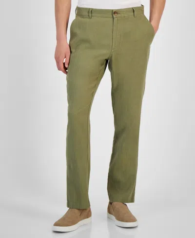 Club Room Men's 100% Linen Pants, Created For Macy's In Olive Tint