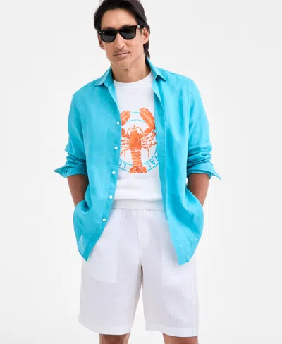 Club Room Men's 100% Linen Shirt, Created For Macy's In Multi