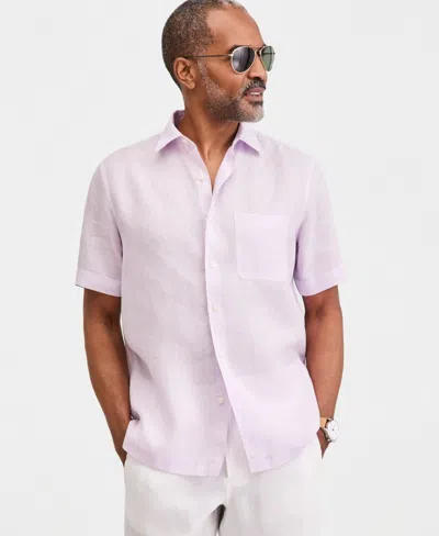 Club Room Men's 100% Linen Shirt, Created For Macy's In Purple