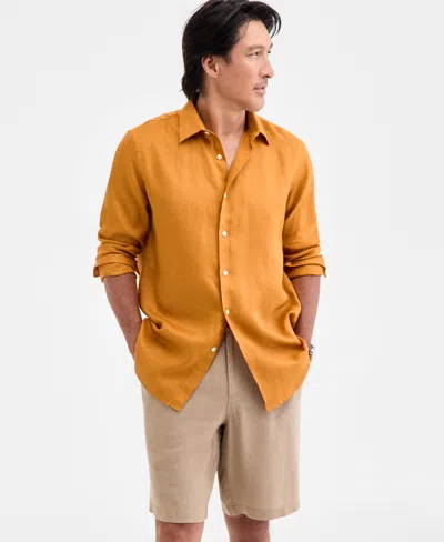 Club Room Men's 100% Linen Shirt, Created For Macy's In Multi