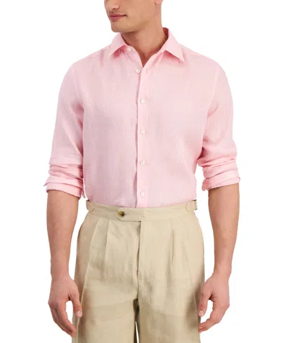Club Room Men's 100% Linen Shirt, Created For Macy's In Peony Cupcake