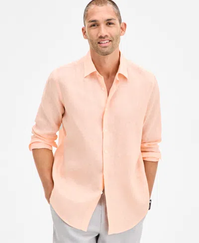 Club Room Men's 100% Linen Shirt, Created For Macy's In Pink