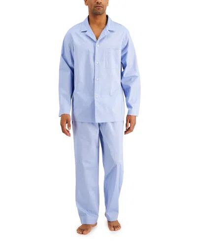 Club Room Men's 2-pc. Solid Oxford Pajama Set, Created For Macy's In Blue