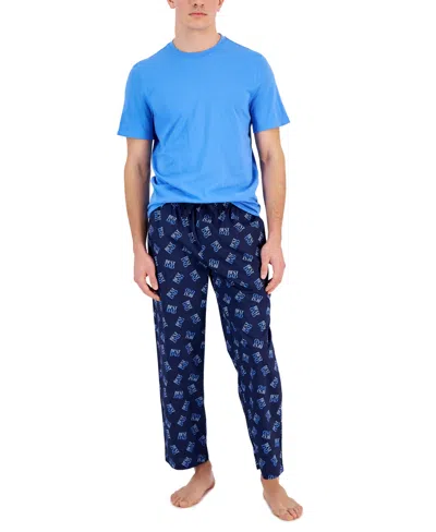 Club Room Men's 2-pc. Solid T-shirt & Best Dad Printed Pajama Pants Set, Created For Macy's In Fday Set