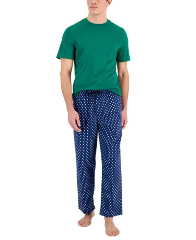 Club Room Men's 2-pc. Solid T-shirt & Golf Ball-print Pajama Pants Set, Created For Macy's In Fday Set