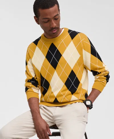 Club Room Men's Argyle Crewneck Sweater, Exclusively At Macy's In Multi