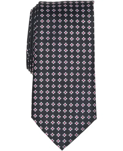 Club Room Men's Ascot Neat Pattern Tie, Macy's Exclusive In Black