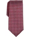 Club Room Men's Ascot Neat Pattern Tie, Macy's Exclusive In Burgundy