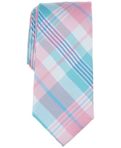 Club Room Men's Austine Plaid Tie, Created For Macy's In Power Pink