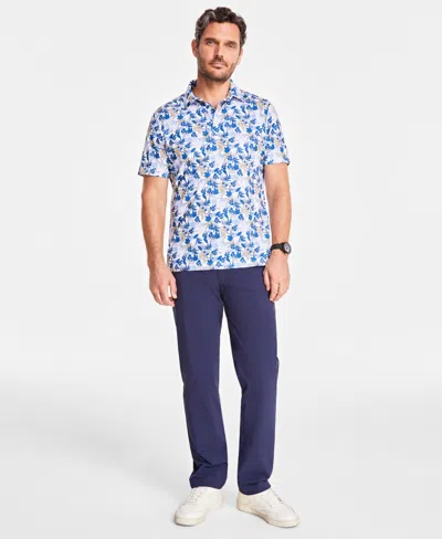 Club Room Men's Autumn Leaf Tech Polo Shirt, Created For Macy's In Bright White