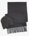 Club Room Men's Beanie & Scarf Set, Created For Macy's In Charcoal