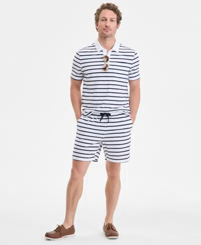 Club Room Men's Bengal Striped Terry Cloth Shorts, Exclusively At Macy's In Yellow