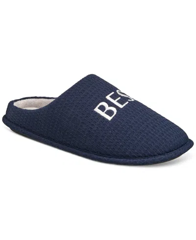 Club Room Men's Best Dad Embroidered Slippers, Created For Macy's In Blue