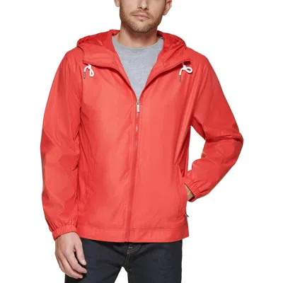 Club Room Men's Bomber Jacket With Hoodie In Red