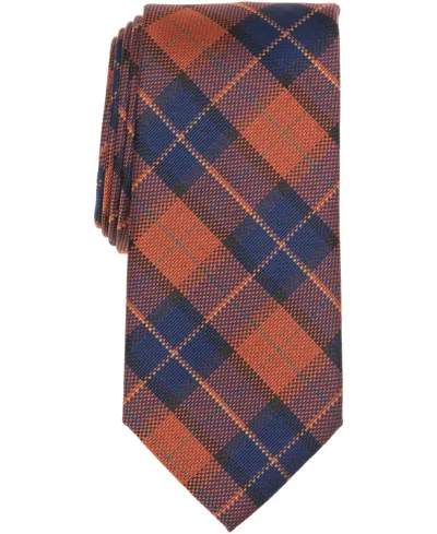 Club Room Men's Bromley Plaid Tie, Macy's Exclusive In Orange